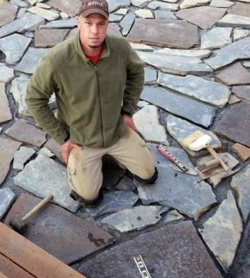 That's me, Philip Byard, doing what I do best! Stonework!