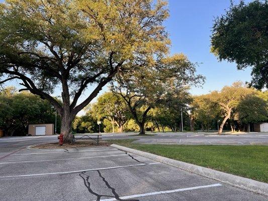 basketball courts and additional parking in the back