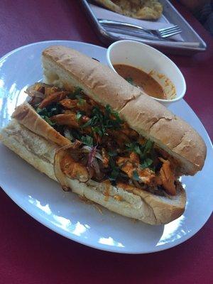 Butter Chicken Mumbai Pao Sandwich w/ butter chicken dipping sauce. This was fantastic!