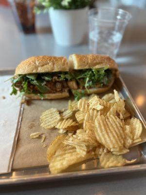 Porchetta Sandwich with chips