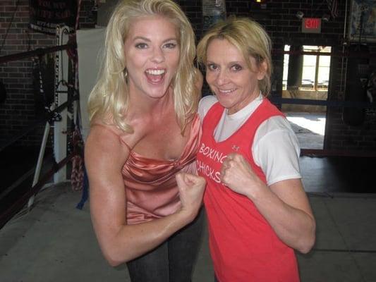 Corinna Allen and Terri "The Boss" Moss gear up for Atlanta Corporate Fight Night, Saturday, April 23rd.