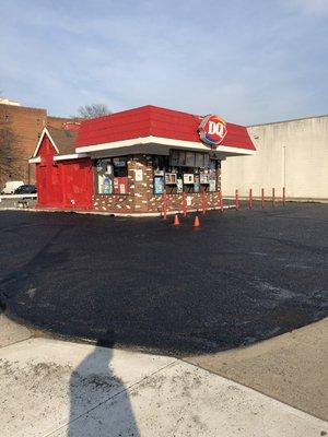 I sealed the parking lot with commercial asphalt sealer this sealer renews the asphalt surface