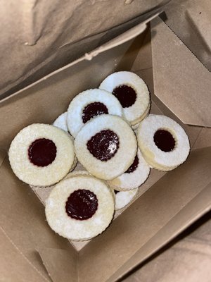 Dozen Linzer cookies! They raised the price to $2 per cookie, but still worth it in my opinion! :D