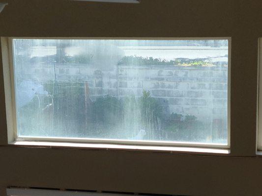 The seriousness of condensation that occurred with double pane window.