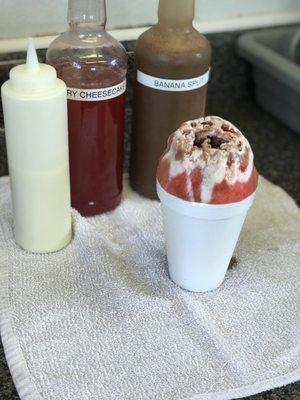 House special - Strawberry cheesecake, chocolates, and cream