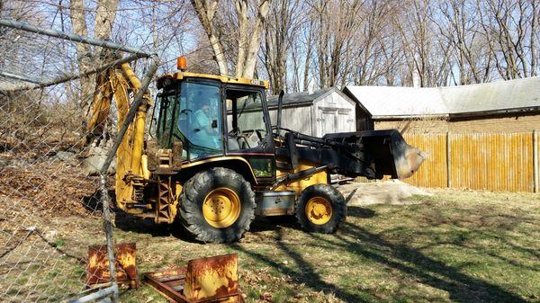 Yard prep for shed base prior to installation.