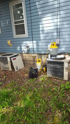 Before, 20 year old lennox air conditioning units