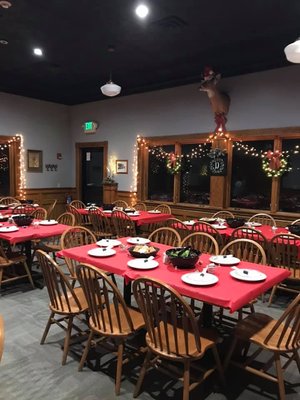 A private banquet room is available with several menu options!