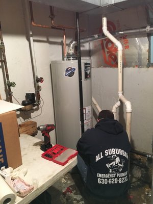 Water heater installation in Wheaton, IL