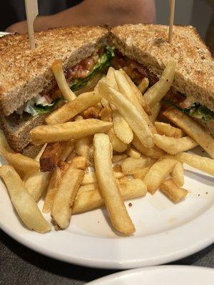 Turkey club and fries.