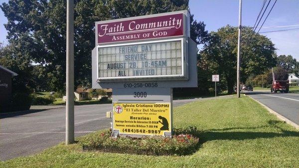 Faith Community AG church in Easton, PA.   Parking entrance.