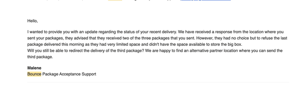 I paid for a service where you have items shipped to a pre-approved/partner location.  I paid the fee and then this.