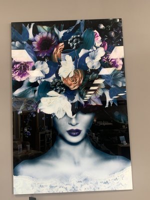 Female Flower top Glass Wall-art