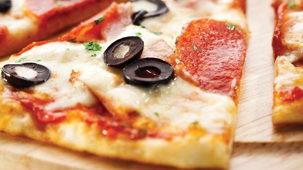 Pizza at Fulton Street Food Court at the Harrah's Las Vegas.