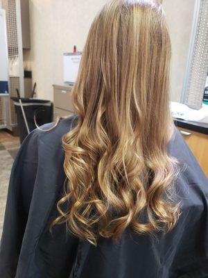 Balayage with baby lights