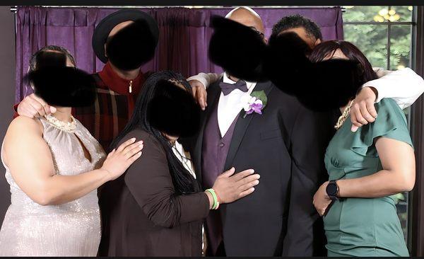 Photobooth picture from my wedding. Services provided by Jukebox music and entertainment out of Atlanta.