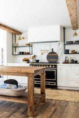 Modern Farmhouse Project in Sebastopol, CA using BFW Antique Oak Flooring and Beams.