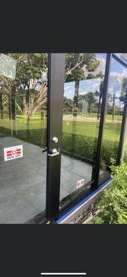 Impact Medium Stile Door and impact storefront approved with the highest impact glass 9/16 thickness