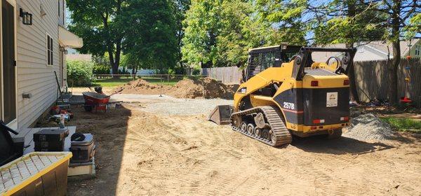 preparing for a new patio.