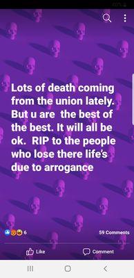 This was posted on Facebook by one of their employees regarding the death of a union elevator mechanic. Classless