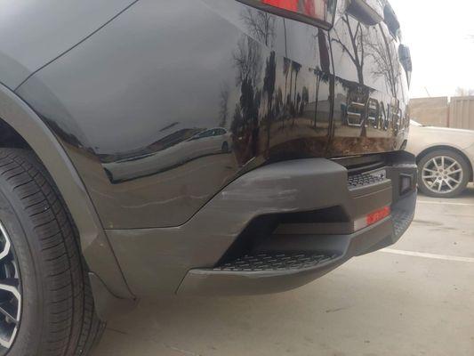 Rear bumper damage