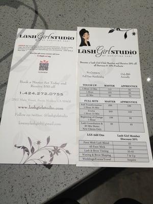 Here is the menu of prices and the Demo set with a master stylist is the same as with an apprentice!