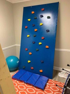 Rock Wall in Sensory Gym