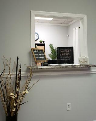 Welcoming waiting room area