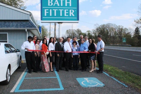 The boss, Kevin O'Gorman cutting the ribbon at our Grand Opening for our Keyport Showroom!!!