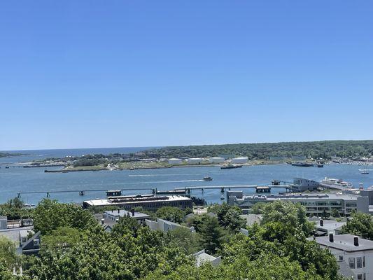 View from the top of the tower 84 feet high