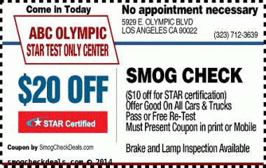 Smog check coupon