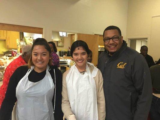 Catherine and Riley volunteered serving food