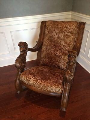 After 17th century Rocking chair refinished and reupholstered