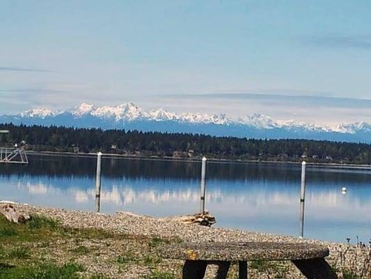 North Beach looking at the Olympic mountains.