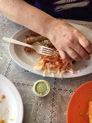 Taquitos and my wife's hands