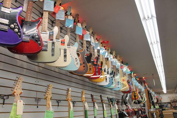 hundreds of guitars