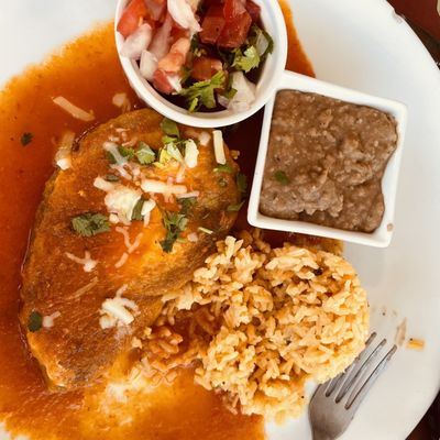 Chile relleno. You only get 1 . That pico de gallo it was $2 extra.