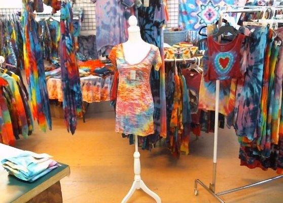 We offer a wide variety of tie-dyed goods for women, men, and children