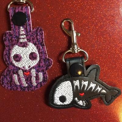 #skeleton #unicorn #fishie #keyfob #