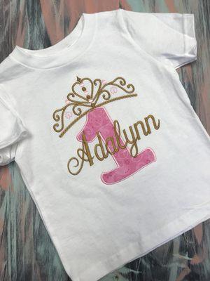 Applique personalized birthday shirt