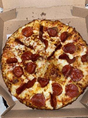 Medium Pan pepperoni pizza