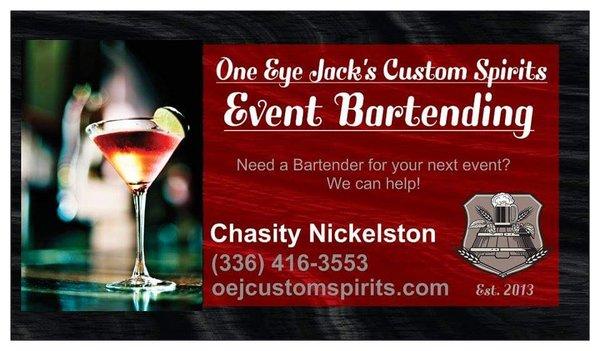 One Eye Jack's Custom Spirits Event Bartending