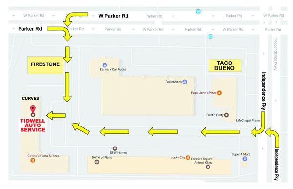 detailed map to Tidwell Auto Service