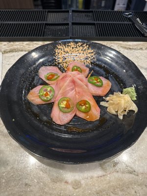 Yellowtail jalapeño appetizer