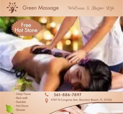 Green Massage is the place where you can have tranquility, absolute unwinding and restoration of your mind,  soul, and body...