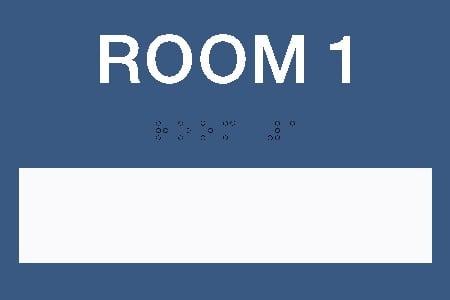 tactile room id sign with grade 2 braille and changeable message window