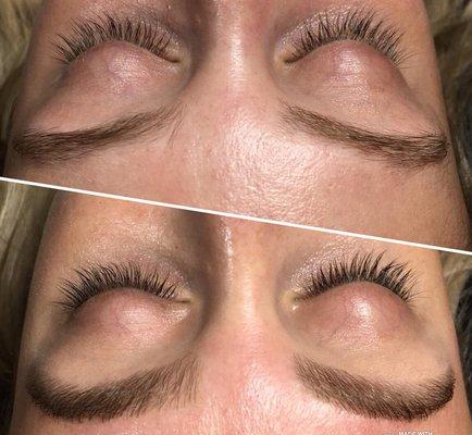 Natural brow shaping and lash tint