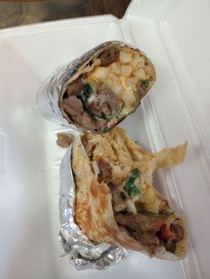 California burrito. "Cali burrito" a San Diego favorite and now being made at Mar y tierra