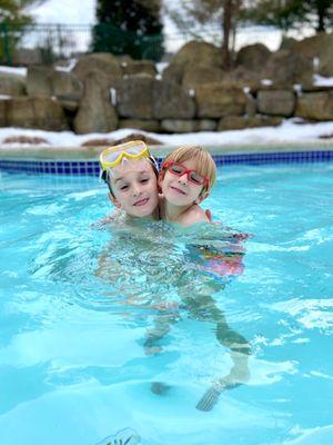 Our kids enjoying the hot tub