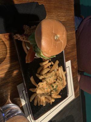 Chicken Sammie with crabby fries